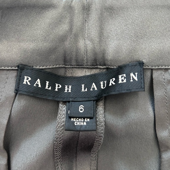 Ralph Lauren Black Label 100% Silk Gray Straight Pants Size 6 NWT - Picture 3 of 7